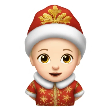 Russian baby in new year costume sticker