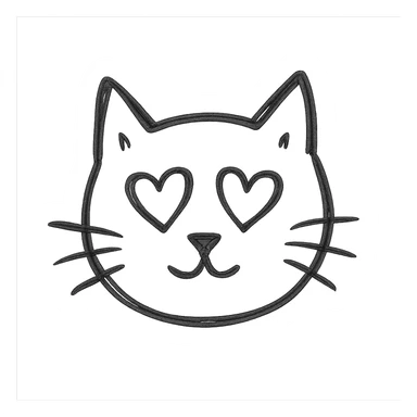 black cat with heart eyes sticker