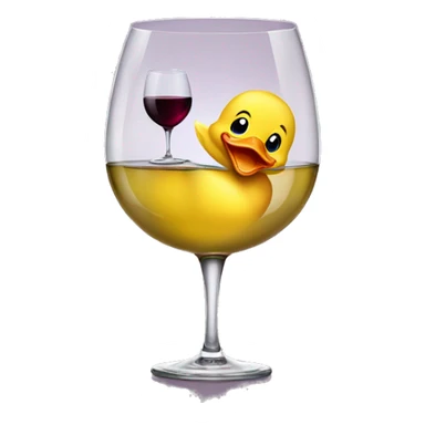 baby duck balancing a wine glass sticker