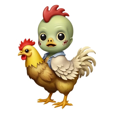 Baby zombie riding a chicken sticker