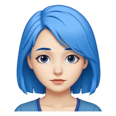 Kék haj, fehér nő sticker