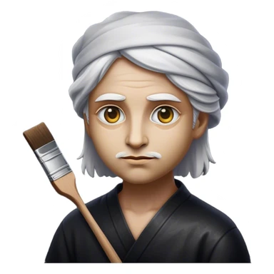 Cinematic Realistic Rembrandt Portrait Emoji, depicted as a master painter with deep reflective eyes and dramatic chiaroscuro, rendered with intricate textures and moody historic lighting that captures his timeless artistry. sticker