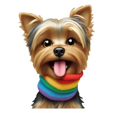 Yorkie dog eating a sock sticker