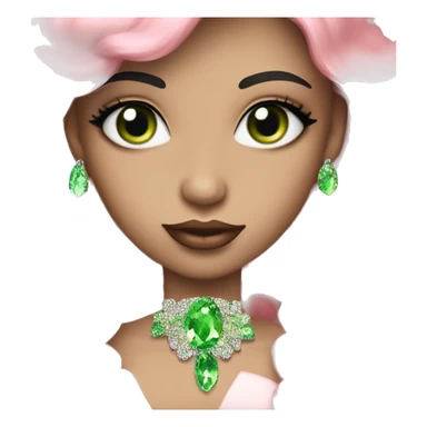 Beautiful bling girl with green eyes and pink lips  sticker
