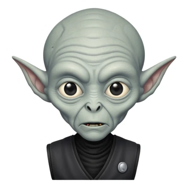 an old alien with black vest sticker