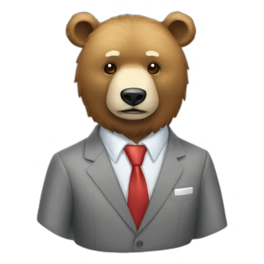 un oso con traje de empresario llorando sticker