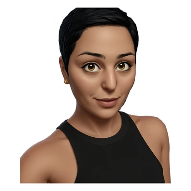 smiling girl with short black hair sticker