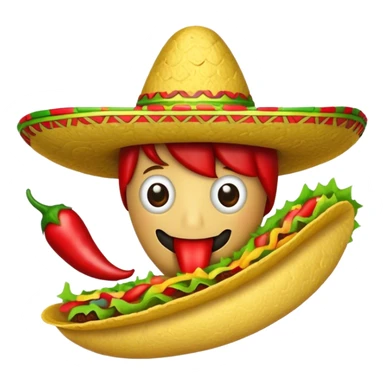 Chili pepper eating a taco sticker
