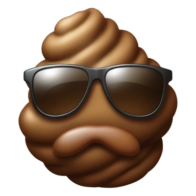 poop with sunglasses  sticker
