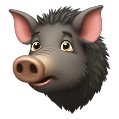 A wild boar looking shocked sticker