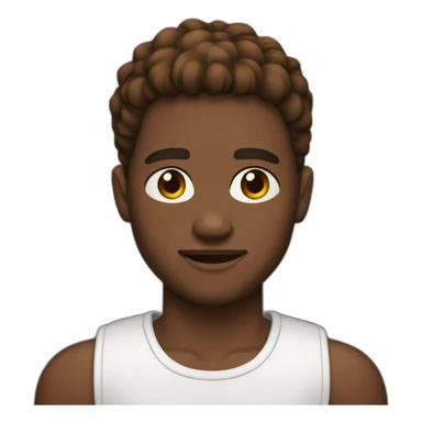 French crop mid fade Brown Hair Young african man emoji sticker