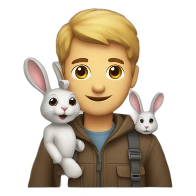 developer with rabbit sticker