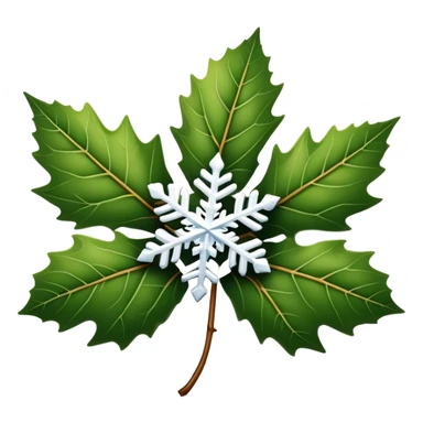 Mulberry leaf and snowflake  sticker