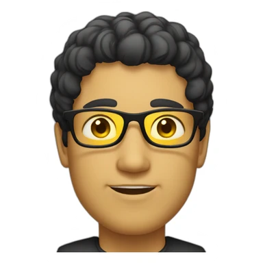 Man with yellow tinted glasses and black hair  sticker