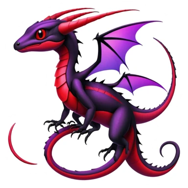 Colorful Neon Black and red and purple Gothic Edgy Tropical Flygon-Aurorus-Salandit-Amaura-Hybrid-Creature sticker