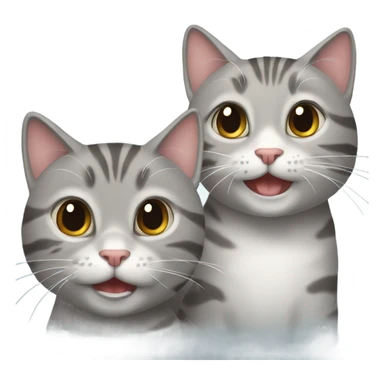 Two happy grey tabby cats sticker