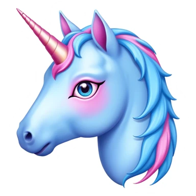 Blue unicorn with pink eyes sticker