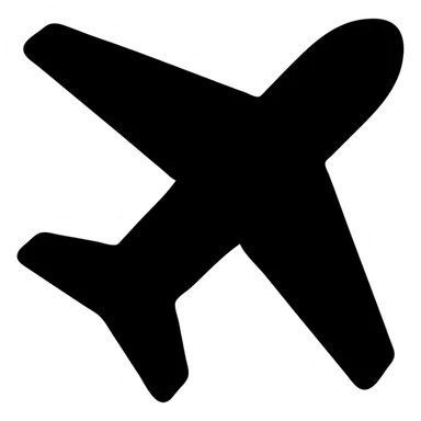 passenger plane, solid icon style, strong silhouette, no color sticker