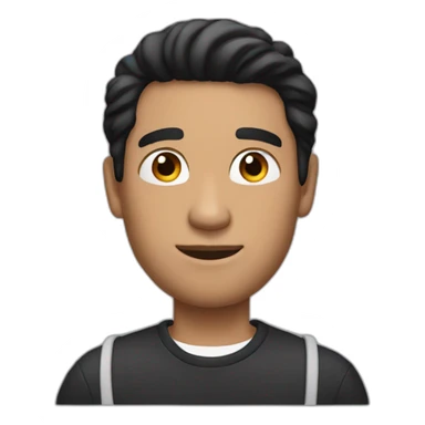 man wearing air pod max with black hair sticker