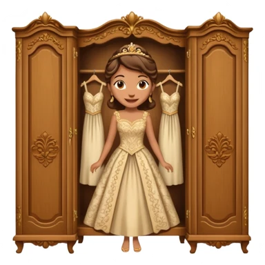 The characters in the fairy tale "Beauty and the Beast" are transformed into a wardrobe lady by magic sticker