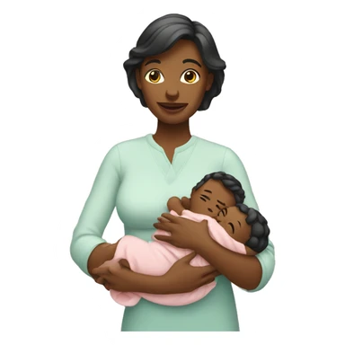 Lady holding baby  sticker