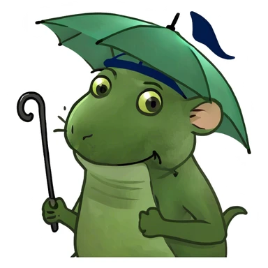 A rat with an umbrella  sticker