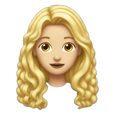Lady long blonde hair thinking sticker