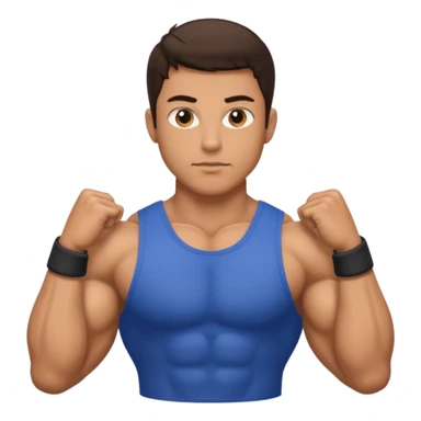 Brunette male with muscles olive skin sticker