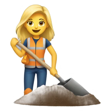 Blonde girl digging a hole sticker