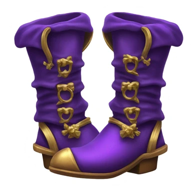 Realistic isolated royal purple elf boots with bells. sticker