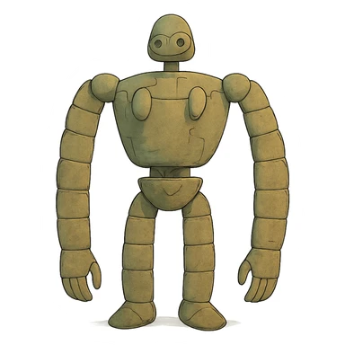 ghibli style robot sticker