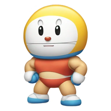 doraemon with muscle sticker