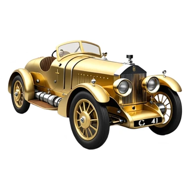  1949 luxury racing c-3po Rolls Royce lowered powerful 4 cylinder engined racing car featuring advanced rugged 4 wheel independent suspension, power steering, disc brakes and small leather covered steering wheel  sticker