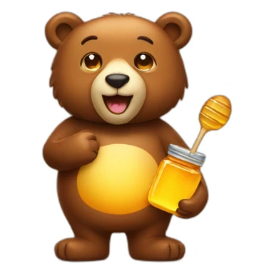 a bear with honey sticker