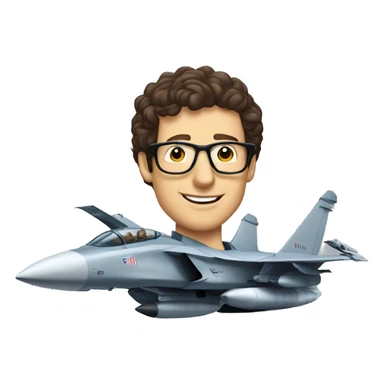 andy samberg sitting on a fighter jet sticker