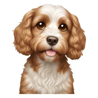 cavoodle dog with brown spots around eyes sticker