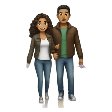 latin couple shopping together sticker