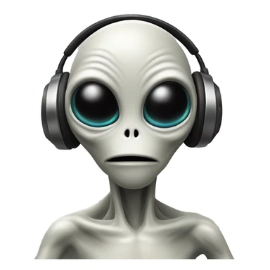 extraterrestrial alien listening and dancing to techno sticker
