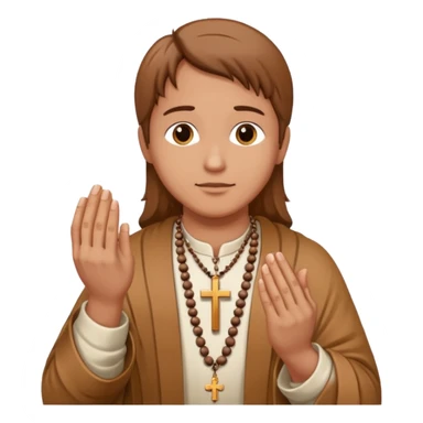 Praying hands holding a rosary  sticker