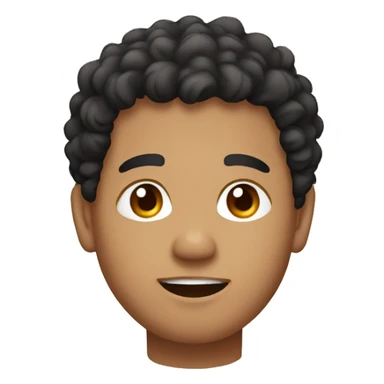 Southeast Asian man, black, curly hair, light brown, chubby sticker