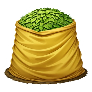 a mound of yellowish pressed silage, covered by plastic sheeting, but uncovered on one side sticker