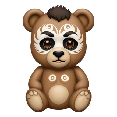 Teddybär mit Maorie auf einem Metal Konzert sticker