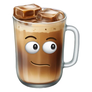 Iced coffee in a libbey cup (beer glass can) sticker