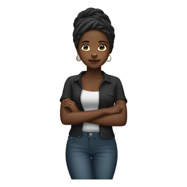 black girl emoji shrug sticker
