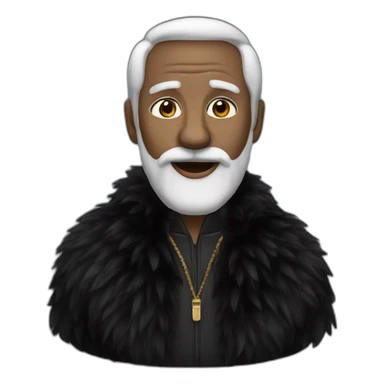 black Fur coat old white man sticker