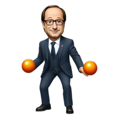 françois hollande joue à la pétanque sticker