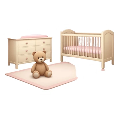 baby room, Cozy baby room with crib and teddy bear sticker