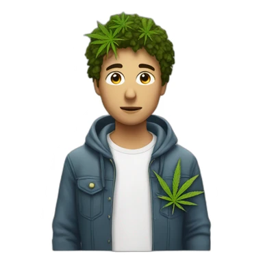 Jeune homme qui fume de la weed sticker