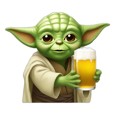 Yoda happy drink beer sticker