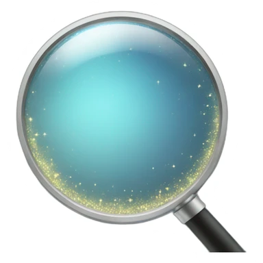 sparkly magnifying glass sticker